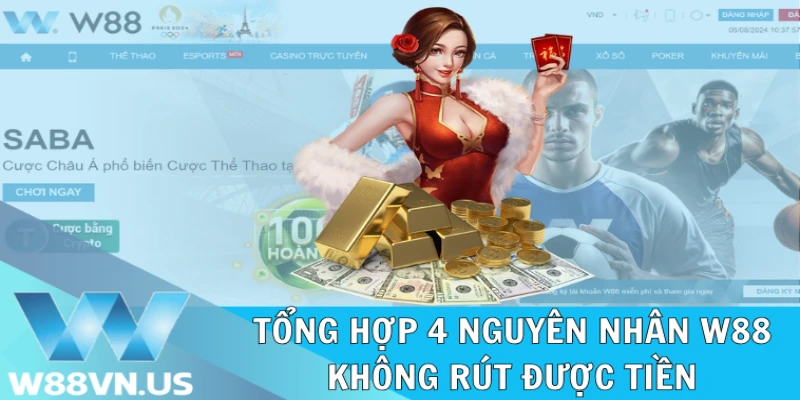 W88 Không Rút Được Tiền: 4 Nguyên Nhân & 6 Cách Khắc Phục 1 Tổng hợp 4 nguyên nhân W88 không rút được tiền